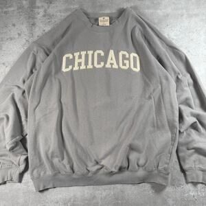 Soft as grape Chicago spellout crewneck sweatshirt size large